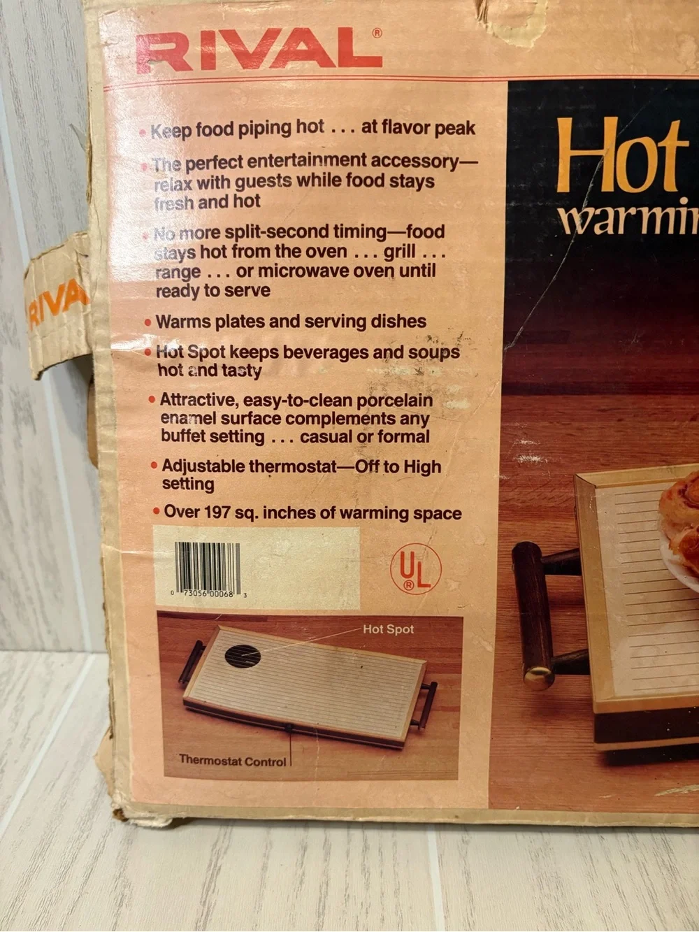 Vintage Rival hot electric tray. Hot plate With Original Box Tested Works